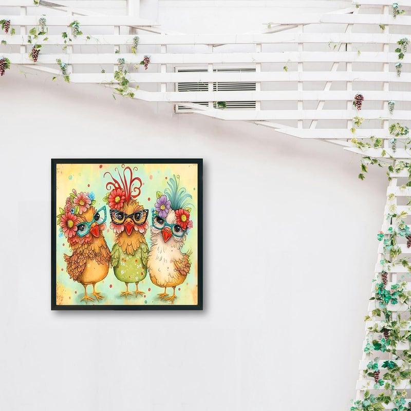 MBNTJHT Hen Chicken Stamped Cross Stitch Kits for Begainner,Cross Stitch Patterns Needlepoint Kits for Adults, Cross Stitch Supplies for Adults 14x14inch - Image 5